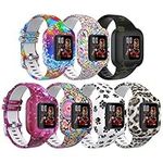 TiMOVO Straps Compatible with Garmin Vivofit jr 3, [7-Pack] Soft Silicone Strap, Pattern Printed Wristband Replacement Accessories for Kids, fit Vivofit jr 3 - Multi Colors