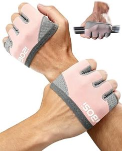 FitDA Weight Lifting Gloves, Short Micro Workout Gloves for Men & Women, Grip Pads with Full Palm Protection,Great for Weightlifting,Gym,Cross Training,Powerlifting (Pink-M)