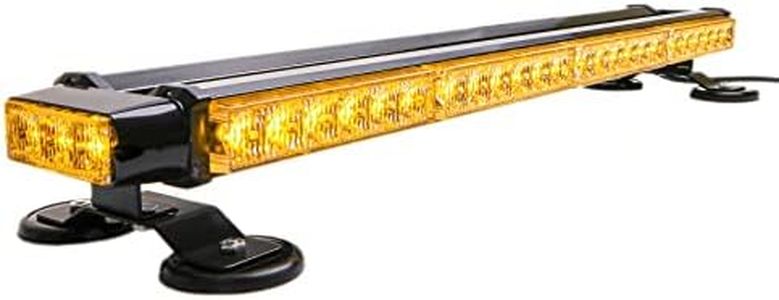 CUMART 26.5" Amber Yellow 54 LED Automotive Rooftop Beacon Warning Emergency Flashing Snow Plow Light Bar Double Side Strobe Light Traffic Advisor with Magnetic Base For Tow Work Truck Pickup