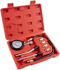 8 pcs Compression Tester Kit, Petrol Pressure Tester Range of 0-300 Psi Engine Compression Tester Kit for Automotive Cars and Motorcycles, Compression Tester Small Engine with Portable Storage Box