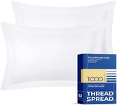 THREAD SPREAD 100% Cotton Pillow Shams with Envelope Closure 1000 Thread Count Sateen Weave 2 PCs by (Queen 20'' x 30'', White)