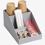 Navaris Coffee Station Organizer 4 Compartments - Coffee Organizer Station for Sugar, Creamer, Cup, Tea - Coffee Bar Organizer for Office and Kitchen Countertop Organization