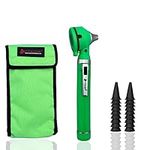 Cross Canada 11-084 Physician Fiber Optic LED Pocket Otoscope Diagnostic Set – Professional Otoscope for Physician, Medical Student, Nursing Student, Doctor, Nurse (Green)