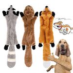 3 Pack Dog Squeaky Chew Toys No Stuffing Dog Toys Plush Animal Dog Toys for Small Medium Dog