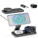 3 in 1 Wireless Charging Station for Samsung S26 Ultra/S26+/S26, Magnetic Charger Stand Compatible with Magsafe for Galaxy S25/S24/S23/Z Fold/Flip Series, Galaxy Watch Ultra/8/7/6/5, Buds Pro/4/3/2