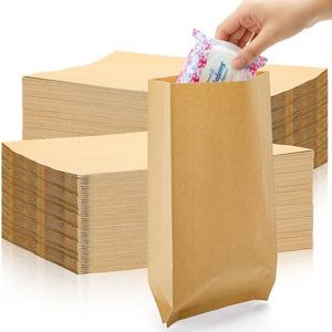 ZOOFOX 300 Pieces Waxed Kraft Sanitary Napkin Disposal Bag, Leak Proof 5.5" x 10" Waste Receptacle Paper Liner, Commercial Business Restroom Bathroom Janitorial Personal Dispenser for Tampon and Pad