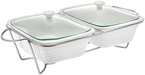 Godinger Oven to Table Double Baker Pan Holder Casserole Roasting Dish - 3qt