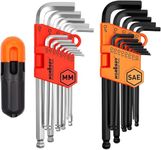 HORUSDY 27-Piece Allen Key Set | Hex Key Set | Metric (1.27mm-10mm) & Imperial (3/64"-3/8") | Chrome Vanadium Steel