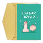 Funny Anniversary Card for Him Her, Rude Valentines Card for Husband Wife, Love Card for Couple, Together Forever Card