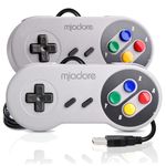 miadore 2X USB Controller for SNES NES Games, Classic Retro USB Gamepad Joystick for Windows PC MAC and Raspberry Pi System