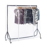 Shopfitting Warehouse Black Heavy-Duty Clothes Rail with Clear Cover 5ft wide