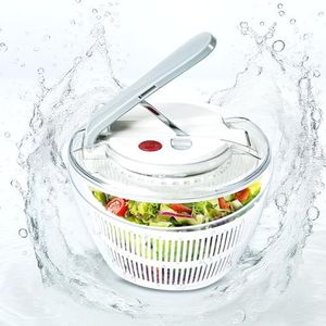 3L Salad Spinner, One-Handed Easy Press Large Lettuce Spinner Plastic Fruit and Vegetable Wash, Food Cleaner Salad Cleaner Lettuce Washer, Non-Slip Base, Large Colander Salad Dryer BPA-Free