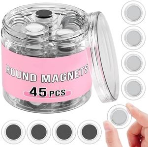 VNDUEEY 45 Pcs Round Whiteboard Magnets, 1.18in Clear Fridge Magnet, Dry Board Refrigerator Magnets
