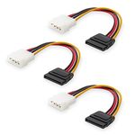 Cable Matters 3-Pack 4 Pin Molex to SATA Power Cable (SATA to Molex) - 15cm