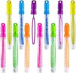 Prextex 12 Packs Big Bubble Wands For Kids - Bulk Summer Toys | Bulk Kids Bubbles Sticks, Birthday Bubbles Party Favors for Kids 4-8 8-12 | 1 Dozen Pack of Bubbles