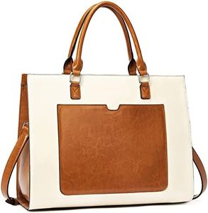 Telena Leather Briefcase for Women Laptop Tote Bag Business Work Briefcase Large Capacity Handbag