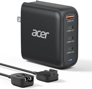 Acer 100W USB C Charger Block (GaN II), 4-Port Compact and Foldable USB C Laptop Charger for MacBook Pro/Air, iPhone 16/Pro, Galaxy S24, iPad Pro, Acer Laptop, Acer Nitro 5 (AC Extension Cord)