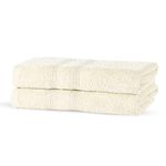 Premium Hand Towels, 100% Cotton, Ultra Soft and Highly Absorbent 500 GSM Extra Large Hand Towels, Hotel & Spa Quality Hand Towels Cream Pack 2