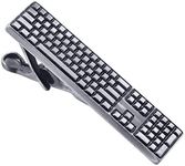 HAWSON 1.5 inch Tie Bar Clip for Men's Skinny Necktie - Computer Keyboard