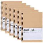 ZCZN Spiral Notebook 6 Pack, 8.3"*5.5" 120 Pages A5 Lined Notebooks, College Ruled Notebook Spiral, Coil Notebook for Work, School, Study, Office Use