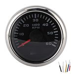 EBTOOLS Tachometer Automotive,52mm/2in 6000RPM Tachometer LCD Replacement for Auto Outboard Engine Construction Machinery Motorcycle