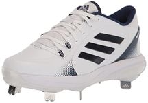 adidas Women's Purehustle 2 Baseball Shoe, White/Team Navy Blue/Mystery Ink, 11.5