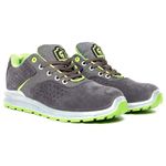 Gladiator safety shoes/safety boots 6035 green, steel toe & steel midsole, CE Certified, grey green, 9.5 UK