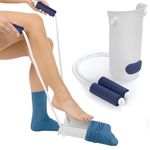 Sock Aids for Putting Socks On and Off - Easy to Use Sock Assistant Puller with Foam Handles for Elderly, Men, Women, Disabled, Pregnant Women Pulling Assist Device (White, 1 Pack)