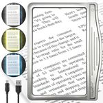 [Rechargeable] 3X Large Ultra Bright LED Page Magnifier with 12 Anti-Glare Dimmable LEDs(Evenly Lit Viewing Area & Relieve Eye Strain)-Ideal for Reading Small Prints & Low Vision Seniors