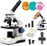 SWIFT Compound Monocular Microscope Kit for Kids Students Beginners,80X-2000X STEM Kit with All Metal Body Microscope, Carrying Box for School Laboratory Home Education SS121