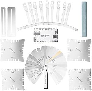 Vangoa 18 Pieces Guitar Luthier Tools Set Including String Action Ruler Gauge and Guitar Notched Radius Gauges for Guitar Bass Setup