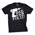 Mens Dad Can Fix It Tshirt Funny Power Tools Fathers Day Tee for Guys Mens Funny T Shirts Dad Joke T Shirt for Men Novelty Tees for Men Black - 5XL