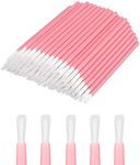 GCQQ Beauty 50PCS Disposable Lip Brushes Lipstick Applicator Lip Wands Makeup Beauty Tool Kits PYO Cookie Paint Brush (Pink)