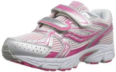 Saucony Cohesion 6 HL Youth Girls Silver Mesh Sneakers Shoes 3 UK