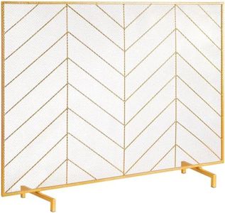 VEVOR Fireplace Screen Single Panel, Sturdy Iron Mesh Fireplace Screen, 980(L) x758(H) MM Spark Guard Cover, Simple Installation, Free Standing Fire Fence Grate for Living Room Home Decor Modern