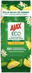 Ajax Eco Antibacterial Disinfectant Surface Cleaning Wipes, Bulk 110 Pack, Fresh Lemon, Multipurpose, Biodegradable and Compostable, Made with Bamboo Fibres