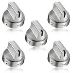 WB03X24818 ge Stove Knobs,Stainless Steel Color Plastic Range Burner Control Dial Knob,Replacement PS11729081-Pack of 5