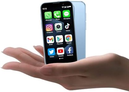 soyes Mini Phone World's Smallest 3.0" HD Touch Screen Mini Smartphone Unlocked Android Compact Mobile Phone for Kids &Students Cell Phone wih Quad-Core Dual SLM Face lD2GB+16GB Blue