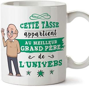 Mugffins Papi Tasse/Mug - Cette Tasse Appartient au Meilleur Grand-Père de l'univers - Tasse Originale/Idee Fête des Pères/Cadeau Anniversaire/Future Papi. Céramique 350 ML