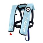 Adult Manual Inflatable Life Jacket M-33, Water Kayak Swimming and Fishing Life Jacket, 330 pounds Buoyancy, Adjustable seat Belt Size, 33g Carbon Dioxide Cylinder ((Light Cyan)