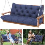 Porch Swing Cushions Waterproof Outdoor Swing Cushion 2-3 Seater Thicken 5" Patio Swing Cushion with Backrest 60 ×40" Swing Replacement Cushion for Outdoor Furniture （Navy Blue）