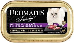 Ultimates Cat Pet Food Whitemeat Tuna with Fish Roe and Chicken Breast, Adult, 80 x 85g, 80 Piece