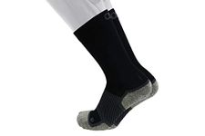 OS1st WP4 Wellness Performance Socks ideal for diabetics, sensitive feet and circulation support (Large, Black Crew)