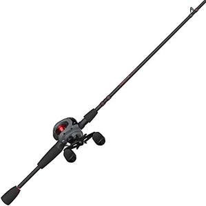 Quantum Invade Baitcasting Reel and Fishing Rod Combo, 6-Foot 6-Inch 2-Piece Baitcast Fishing Pole, Size 100 Reel, Right-Hand Retrieve, Dark Gray