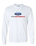 Ford Performance Long Sleeve T-Shirt Ford Mustang GT ST Racing, White, Large