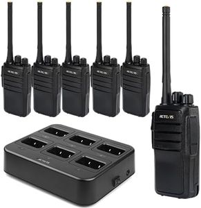 Retevis RT21 Updated Walkie Talkies Adults, Two Way Radios Long Range Rechargeable, 3000mAh Battery, with Six-Way Charger, for Security Warehouse Jobsite(6 Pack)