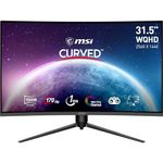 MSI G32CQ5P 31.5 Inch WQHD Curved Gaming Monitor - 1500R 2560 x 1440 VA Panel, 170Hz / 1ms, Adaptive Sync, 3-Way Adjustable - DP 1.2a, HDMI 2.0b CEC