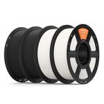 ELEGOO Matte PLA Filament 1.75mm Black & White 4KG, 3D Printer Filament High Precision, 4pcs 1kg Spool (2.2lbs) Fits for Most FDM 3D Printers