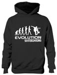 Print4U Skateboarding /Skater~Evolution Of ~Kids/Boys/Girls Hoodie 6 Colours 12-13 Black