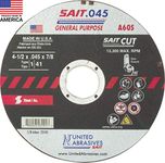 United Abrasives-SAIT 23101 Type 41/1 4-1/2-Inch x .045 Inch x 7/8-Inch Grade A60S General Purpose Cutting Wheels, 50-Pack